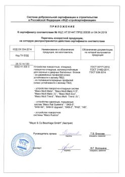 2019.04.04 Костомукша - Приложение к сертификату устройства поворотные, откидные, поворотно-откидные, взломоустойчивые. ГОСТ 30777-2012